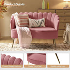 HULALA HOME Modern Velvet Loveseat Sofa - Image 4