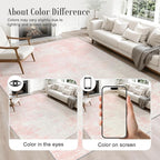 2x3 Washable Entryway Rug: Modern Abstract Soft Carpet Pink White | - Image 4