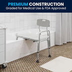 Flash Furniture HERCULES Series 300 Lb. Capacity Adjustable White Bath & Shower - Image 6