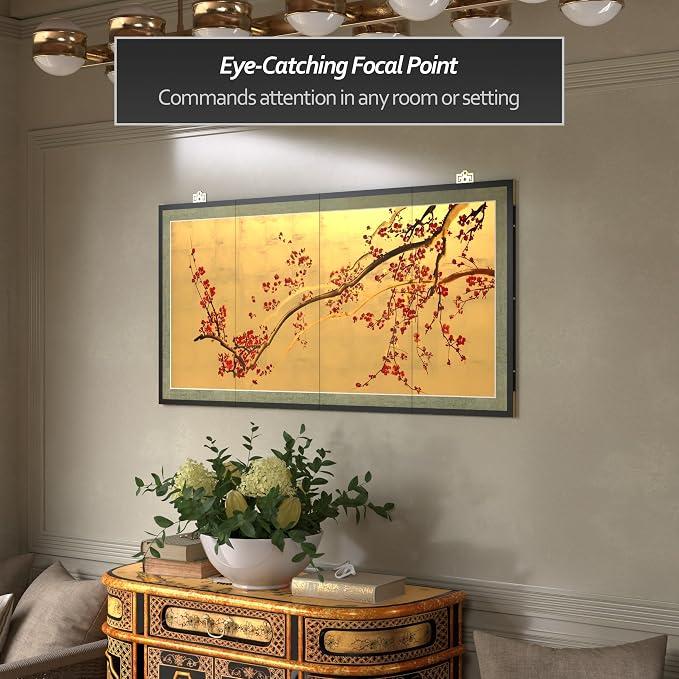 Oriental Furniture Plum Tree on Gold Leaf - Image 7