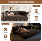 97.6" Oversized Pull Out Sofa Bed, Chesterfield Velvet Sleeper Sofa Couch - Image 3