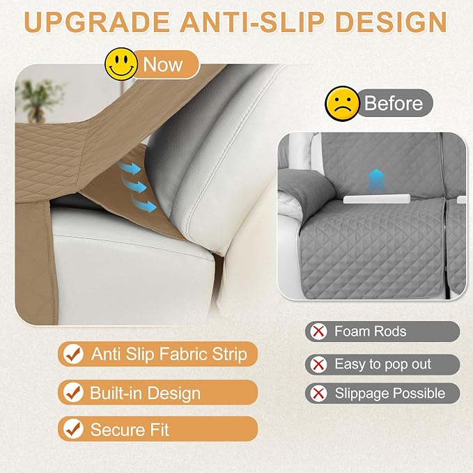 HDCAXKJ 100% Waterproof Reclining Sectional Couch Covers L Shape Recliner Sofa - Image 4