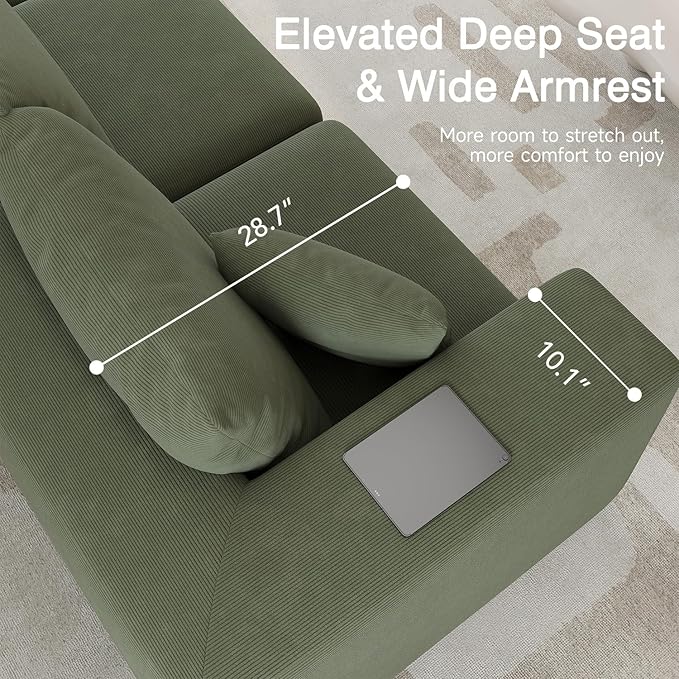 152'' Modern Boneless Couch, Oversized 2-in-1 Modular Sectional Sofa Bed - Image 4
