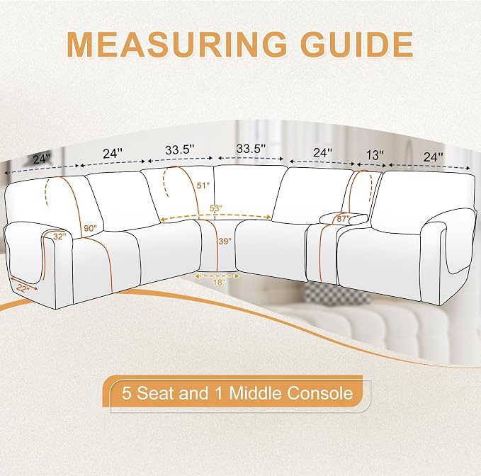 HDCAXKJ 100% Waterproof Reclining Sectional Couch Covers L Shape Recliner Sofa - Image 2