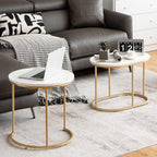 Giantex Modern Nesting Coffee Table Set of 2, Coffee Table & End Table Sets - Image 2