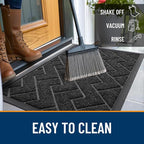 OLANLY Front Door Mat Outside 59x34, All-Season Absorbent Rubber Doormat | Black - Image 6