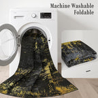 3x10 Washable Runner Rug：Modern Abstract Soft Carpet Black Gold | - Image 6