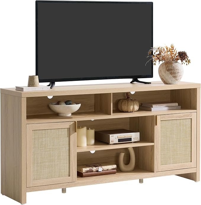 SICOTAS 63" Rattan TV Stand for TVs up to 65" - Image 8