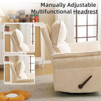 Oversized Recliner Chair, Chenille Glider Rocking Nursery Chair - Image 5