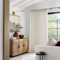 Natural Extra Wide Pinch Pleat 100 x 102 Inch Linen Curtains | Cream Ivory by Twodrapes