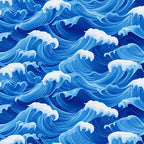HOMETITUTE Ocean Blue Wave Pattern Wallpaper Peel and Stick Self Adhesive Vinyl - Image 9
