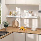 32Inch White Floating Shelves for Wall, 12 Inch Deep Shelves for Bedroom - Image 3