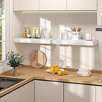 30Inch White Floating Shelves for Wall, 12 Inch Deep Shelves for Bedroom - Image 3