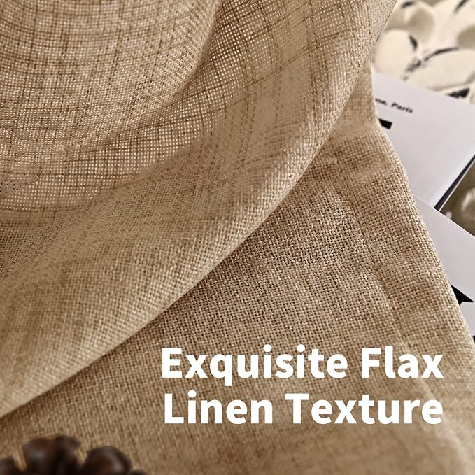 YoungsTex Toffee Linen Curtains 63 Inches Long - Image 6