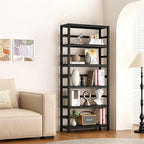 VASMIA 6-Tier Bamboo Shelf, Bamboo Storage Shelving Unit, Tall Bookcase - Image 2