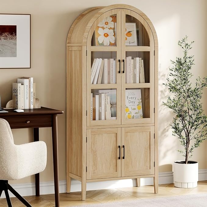 ONBRILL 71" Tall Arched Cabinet, 5-Tier Arched Kitchen Pantry - Image 8