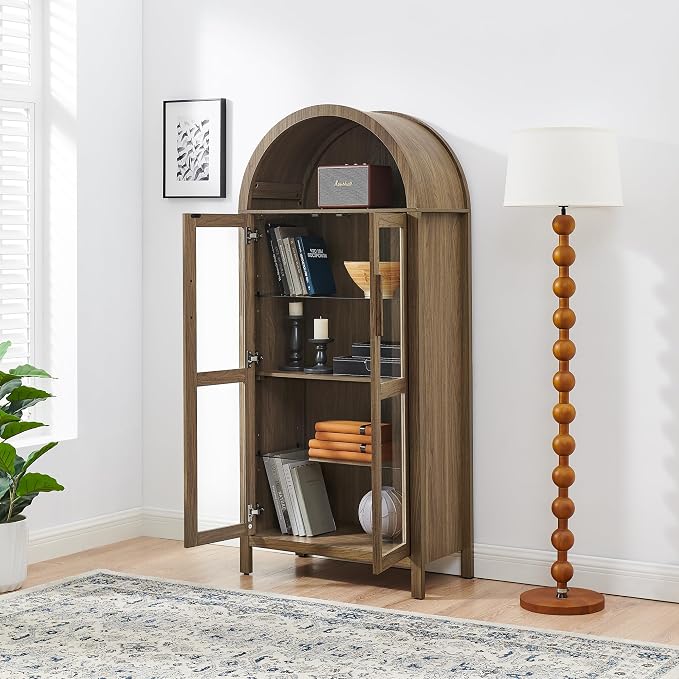 67" Tall Display Cabinet with Glass Doors, Glass Display Case Storage Cabinets - Image 5