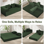 COMAX Queen Size Boneless Couch, 4 in 1 Convertible Sleeper Sofa Corduroy Couch - Image 6
