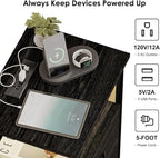 Fixwal Night Stand with Charging Station, LED Nightstand with Fabric Drawers - Image 5