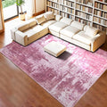 Area Rug 4x6 Pink Rug Washable Boho Rugs Non Slip Low Pile Abstract Small Carpet by OmpaaHomeDecor