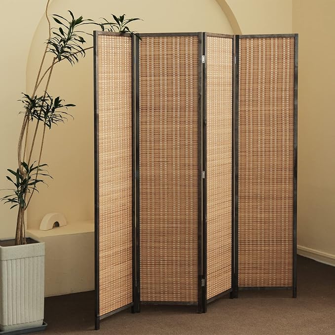 Furnnylane 4 Panel Bamboo Room Divider by Furnnylane