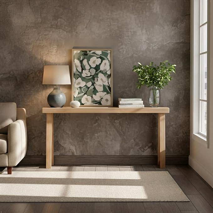 Plank+Beam Solid Wood Console Table, 66 Inch, Sofa Table, Narrow Entryway Table - Image 2