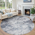 Aelenmu Round Rug 8ft Washable Rug by Aelenmu
