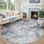 Aelenmu Round Rug 8ft Washable Rug by Aelenmu