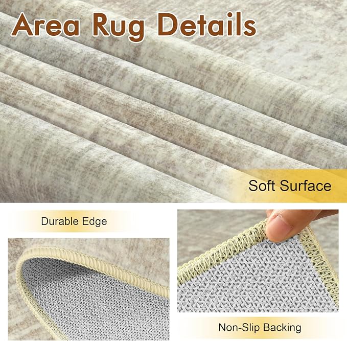 8x10 Ft Large Area Rugs for Living Room, Soft Non-Slip Washable Rugs Modern - Image 6