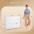 WLIVE 8 Drawer Dresser for Bedroom, Fabric White Dresser - Image 3