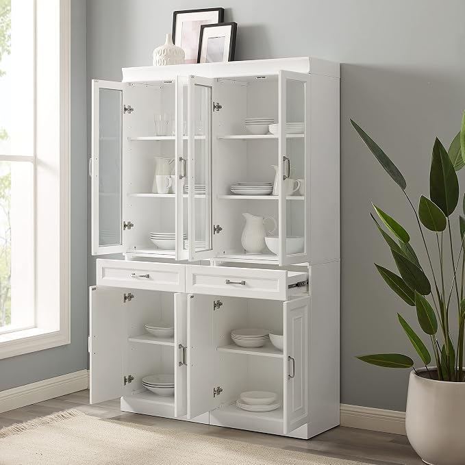 Crosley Furniture Stanton 2-Piece Glass Door Kitchen Storage Pantry Cabinet - Image 8