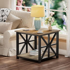 GreenForest End Table with 2-Tier Storage Shelf, 24 inch Large Side Table - Image 7