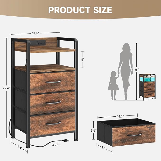 Lazzanto Night Stand Bedside Table Bedroom - Image 3