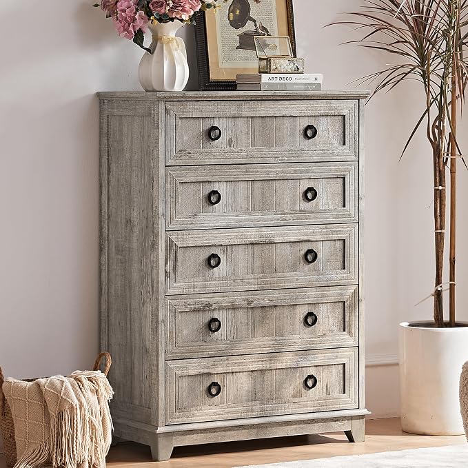 Joaxswe Farmhouse 5 Drawer Dresser by Joaxswe