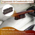 5 PCS Leather Brush Car Detailing, Horse Hair Brush, Car Cleaning Supplies - Image 3