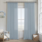 Light Blue Linen Curtains 102 Inches Long - Image 9