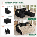 HONBAY Modular Sectional Couch Sleeper Sofa Bed - Image 4
