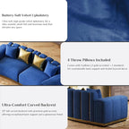 104" Oversized Chesterfield Loveseat Luxury Velvet Couch Vintage Tufted Sofa - Image 4