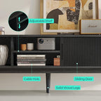 LINSY HOME 70" Fluted TV Stand for TVs up to 80 Inch, Mid Century Modern - Image 6