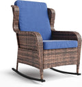 Patio Rocking Chair for Outdoor, Rattan Wicker Chair by GAOMON