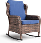 Patio Rocking Chair for Outdoor, Rattan Wicker Chair by GAOMON