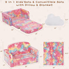 Foryoomi Extra Wide Kids Couch, Kids Sofa, Toddler Sofa, Glow in The Dark - Image 2