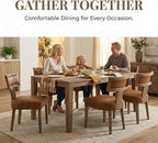 HNY Mid Century Modern Dining Chairs Set of 4, Farmhouse PU Leather Upholstered - Image 3