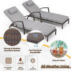 GarveeLife 2-Piece Rattan Patio Folding Chaise Lounge, 5-Position Adjustable - Image 5