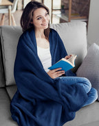 Utopia Bedding Ultra Soft Fleece Bed Blanket Throw Size Navy | Microfiber Plush - Image 4