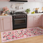 DUKINO 2x6 Runner Rug for Hallway, Washable Kitchen Rugs Non Slip, Floral - Image 5