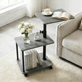 Swivel Side Table for Small Spaces, Adjustable Height End Table for Different by Bingyouth