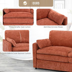 Classic Chenille Sofa Set with 2 Extra Armrest Pillows, Loveseat and 3-Seat - Image 5