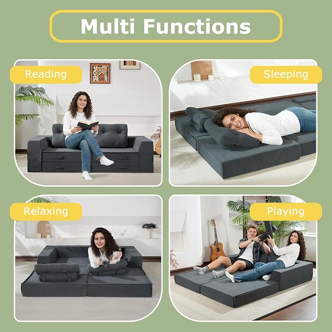 Folding Sofa Bed, 4 in 1 Convertible Sleeper Chair - Image 5