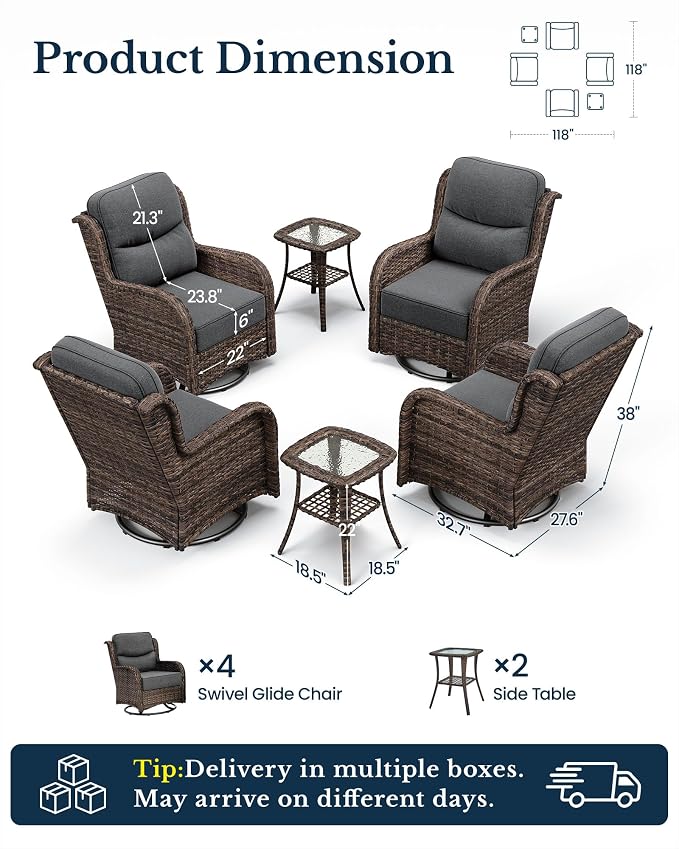 HILLGA 6-Piece Luxury Patio Furniture Set - Image 2